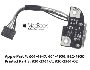 Power Jack Board Cable APPLE MacBook Pro A1278 820-2361-A Plug Charge Port Socket LATE 2008 EMC2254