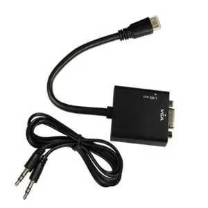 Mini HDMI TO VGA + Audio Adapter مبدل مینی اچ دی ام آی به وی جی ای مادگی به همراه صدا